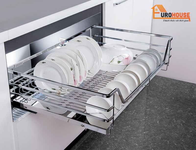 4 Mẫu giá để bát đĩa inox 304 trong tủ bếp nâng tầm nhà bếp hiện đại